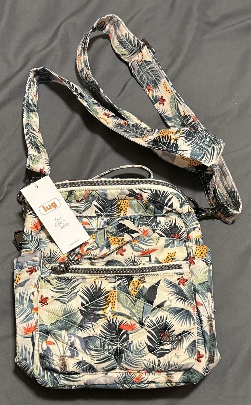 NWT LUG ALPINE WILDLIFE FLORAL ADJUSTABLE STRAP CROSSBODY BAG
